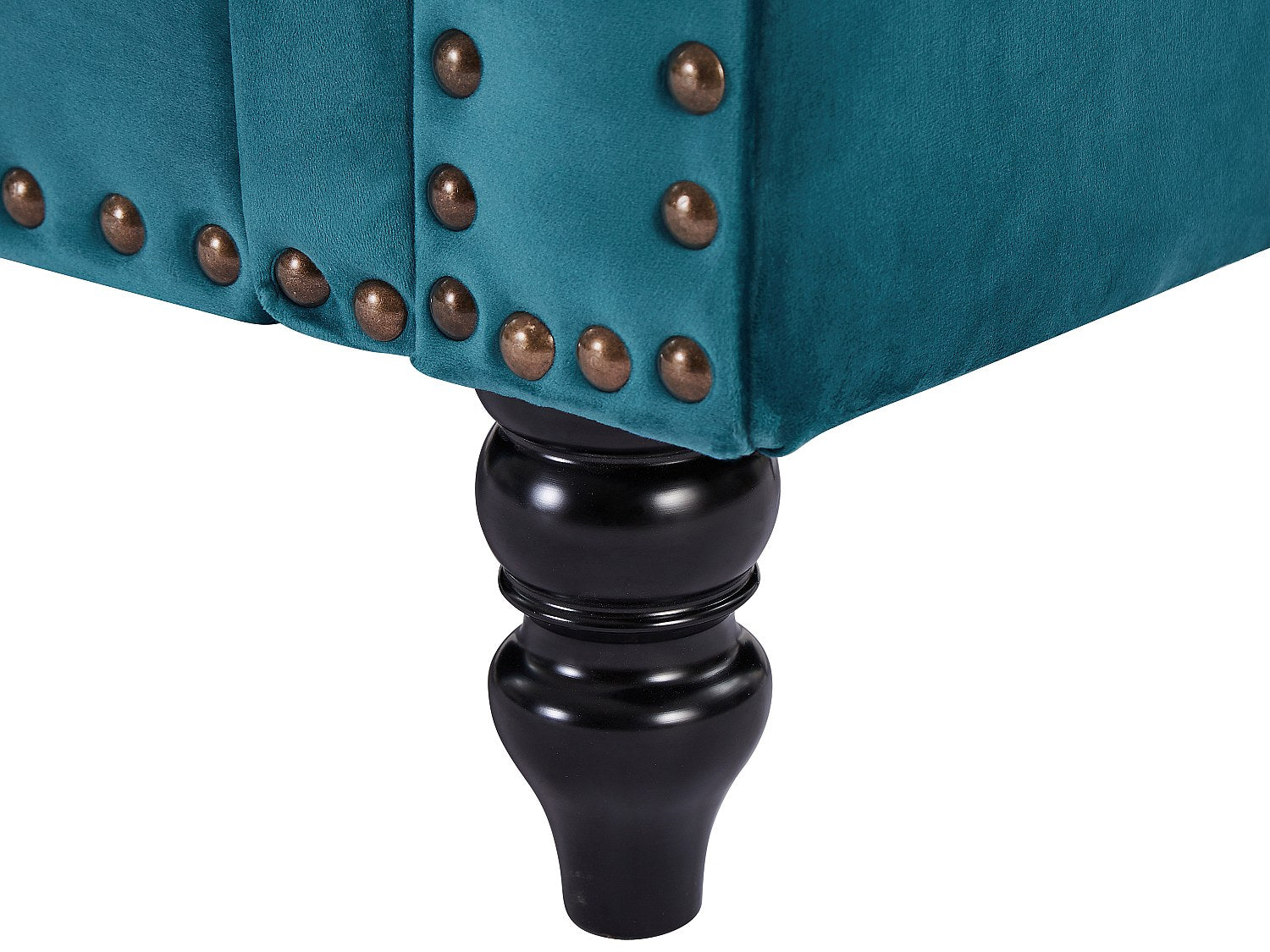 Canapé Chesterfield droit 2 places bleu velours - Turner