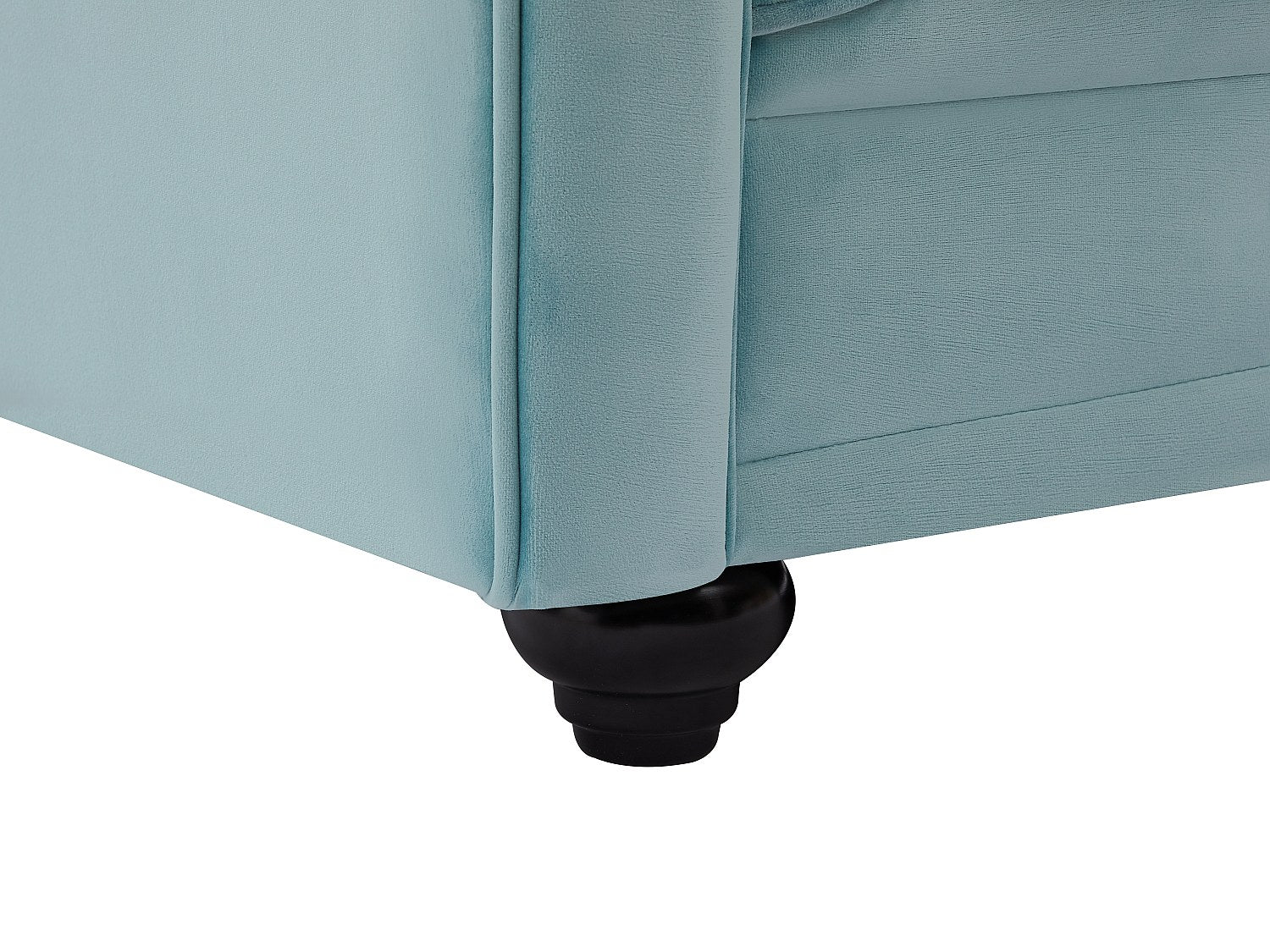 Canapé Chesterfield droit 2 places bleu velours