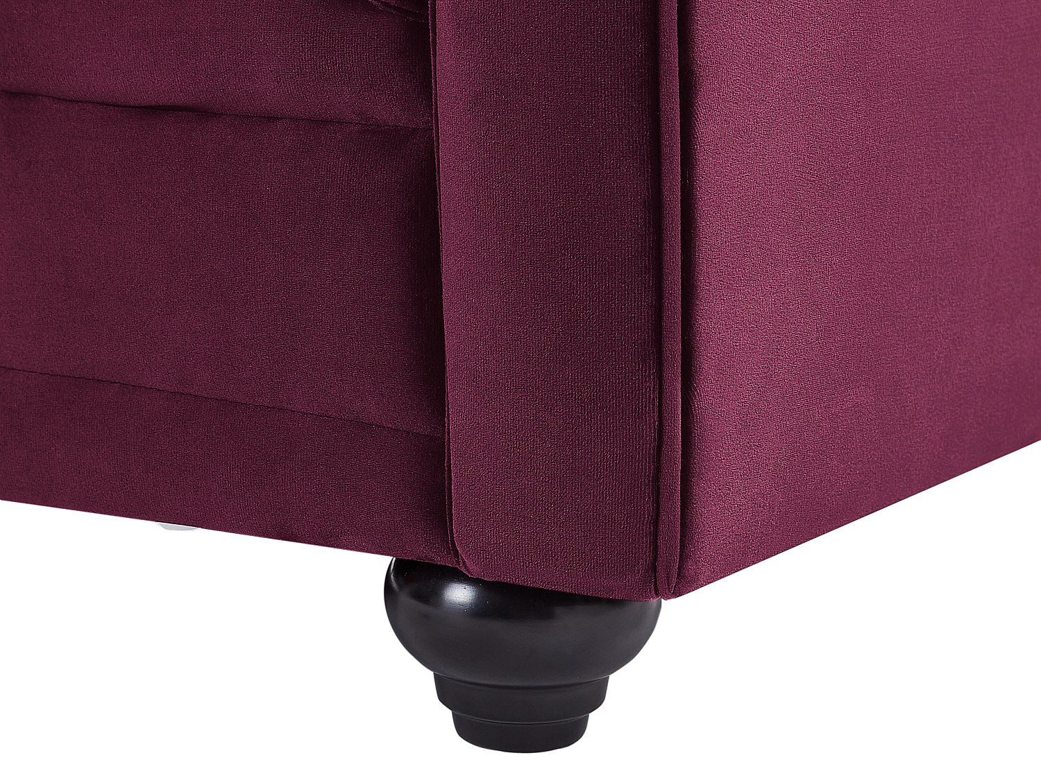 Canapé Chesterfield droit 2 places rouge velours