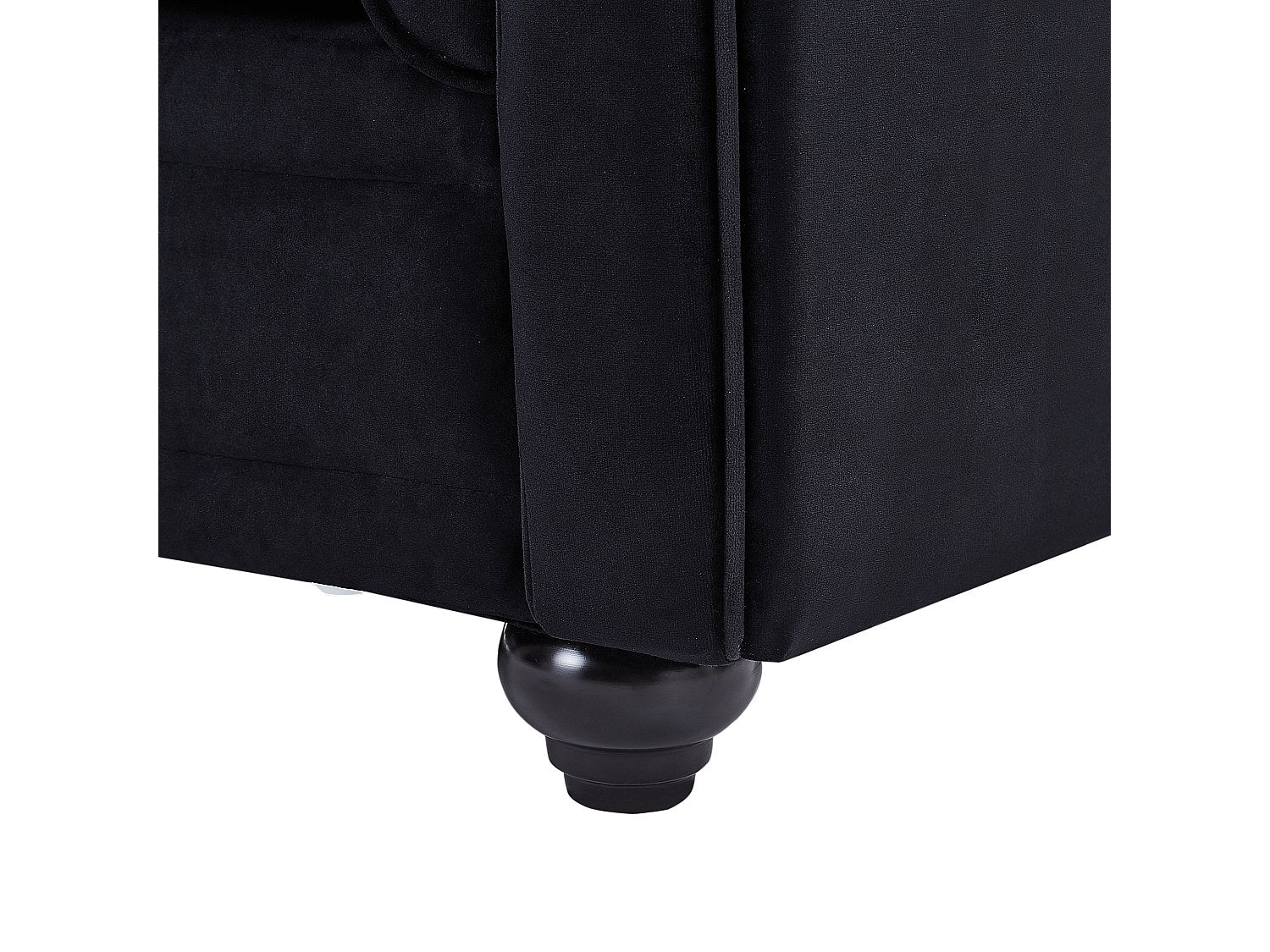 Canapé Chesterfield droit 2 places noir velours