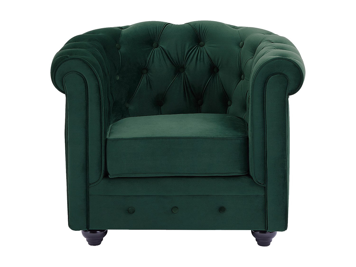 Fauteuil Chesterfield vert velours
