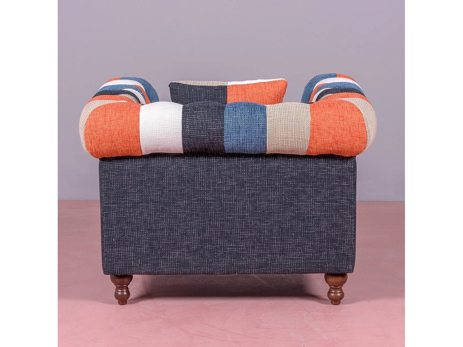 Fauteuil Chesterfield multicolore tissu