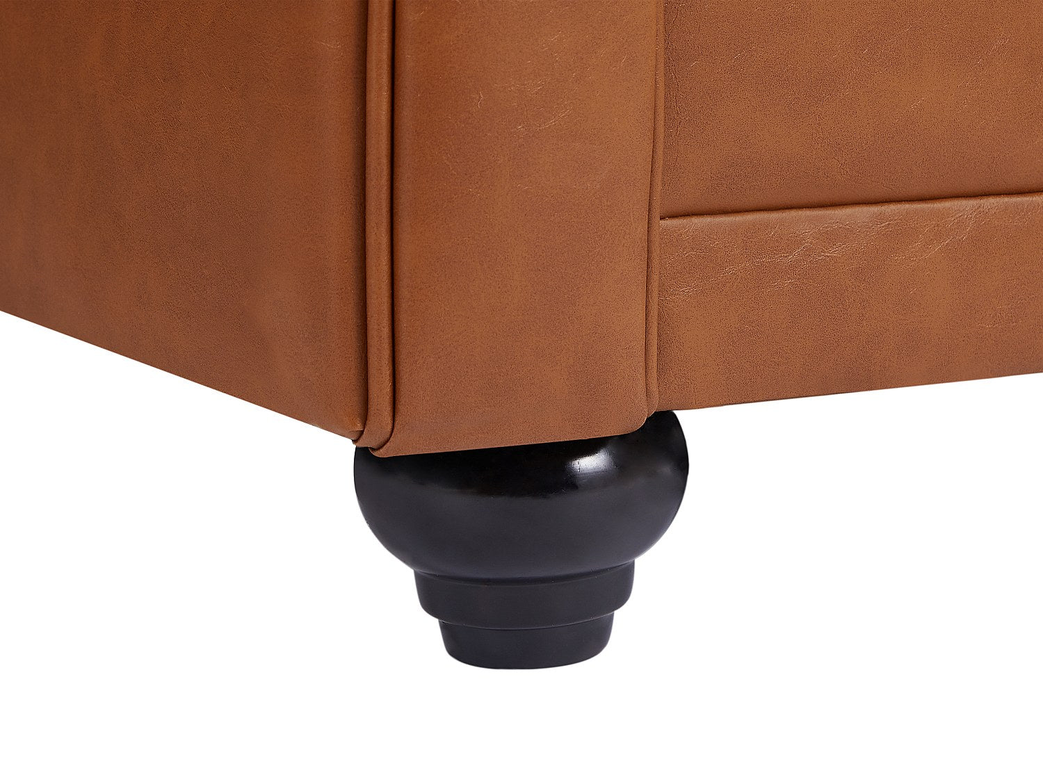 Canapé Chesterfield droit 3 places marron cuir