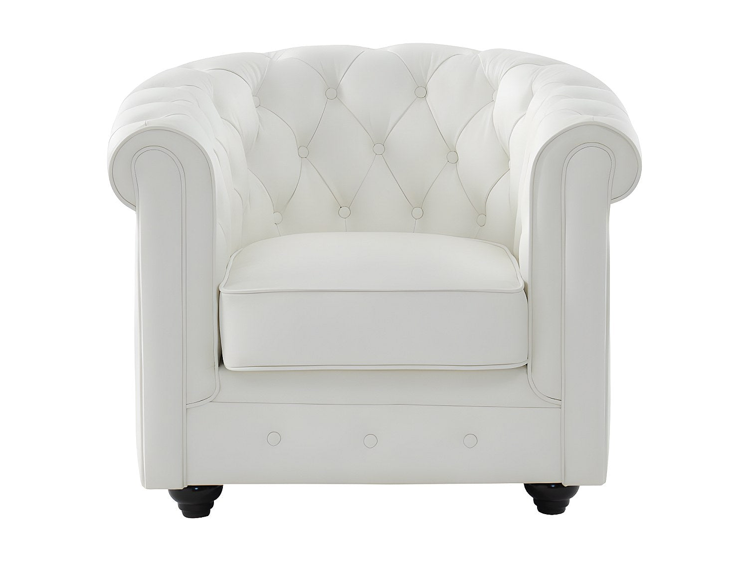 Fauteuil Chesterfield blanc cuir