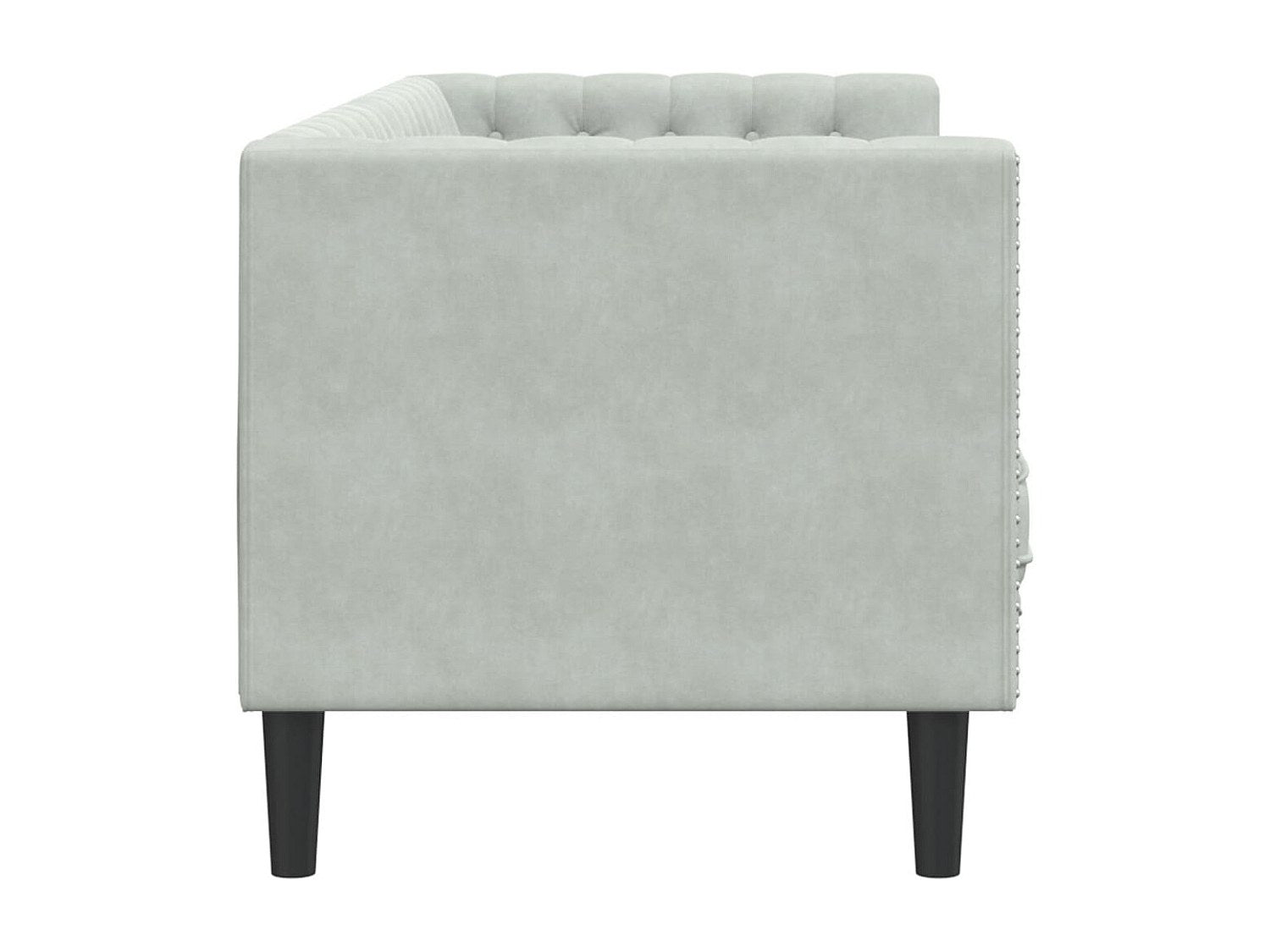 Canapé Chesterfield droit 3 places gris velours