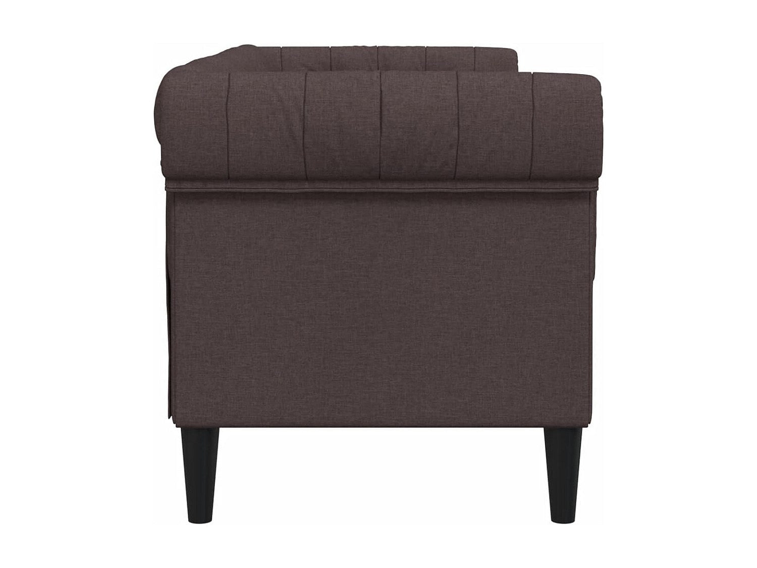 Canapé Chesterfield droit 2 places marron tissu
