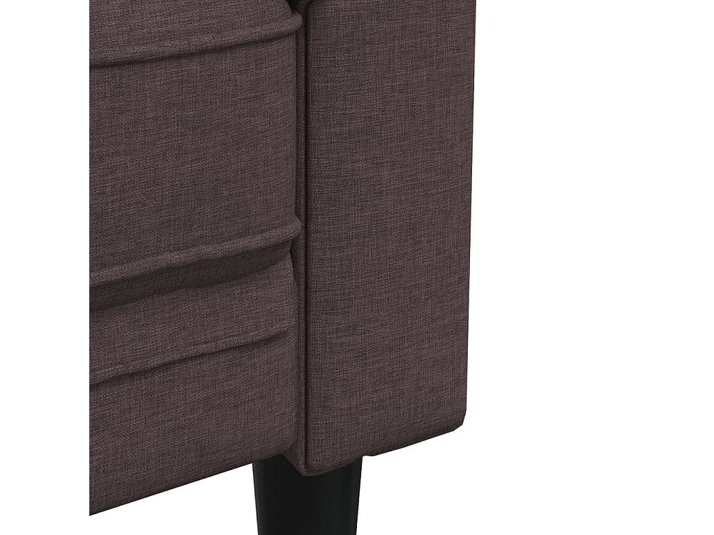 Canapé Chesterfield droit 2 places marron tissu