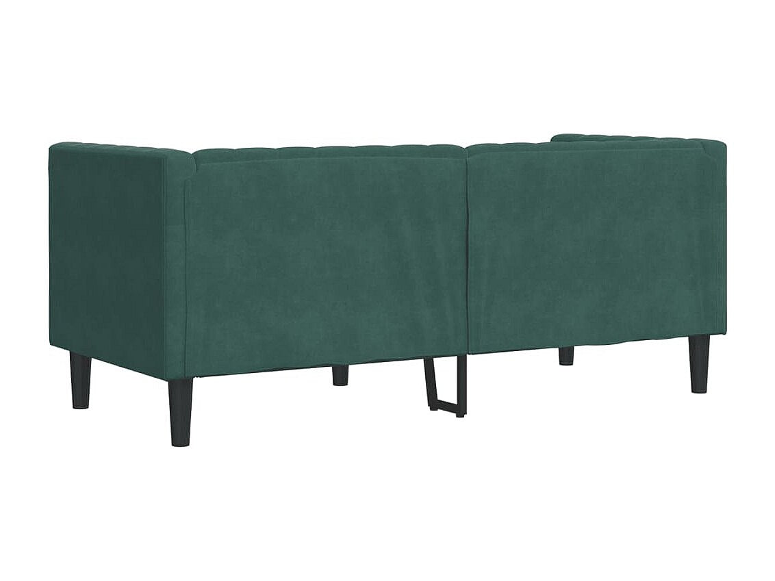 Canapé Chesterfield droit 2 places vert velours