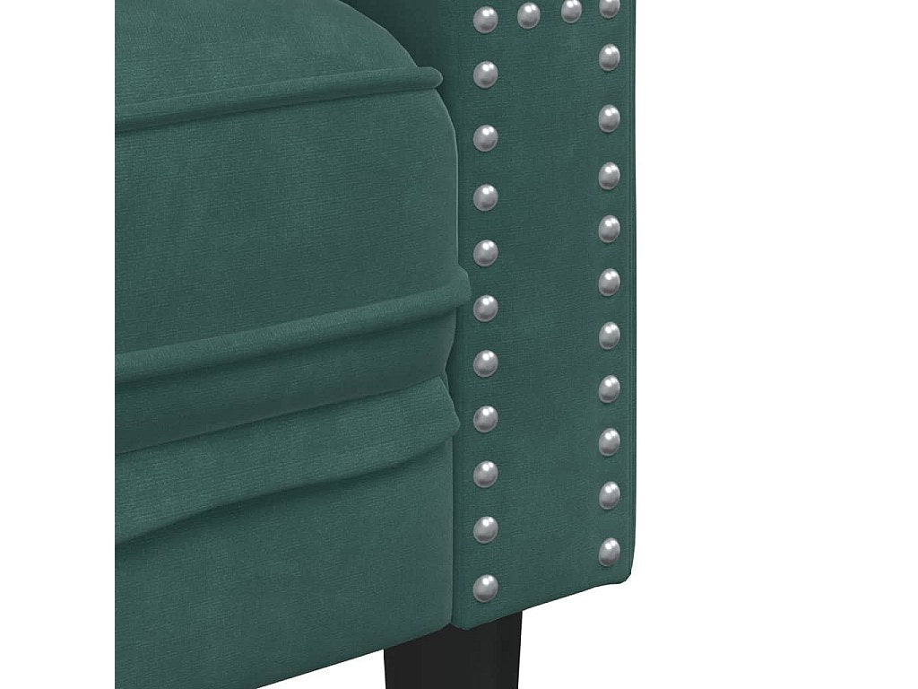 Canapé Chesterfield droit 2 places vert velours