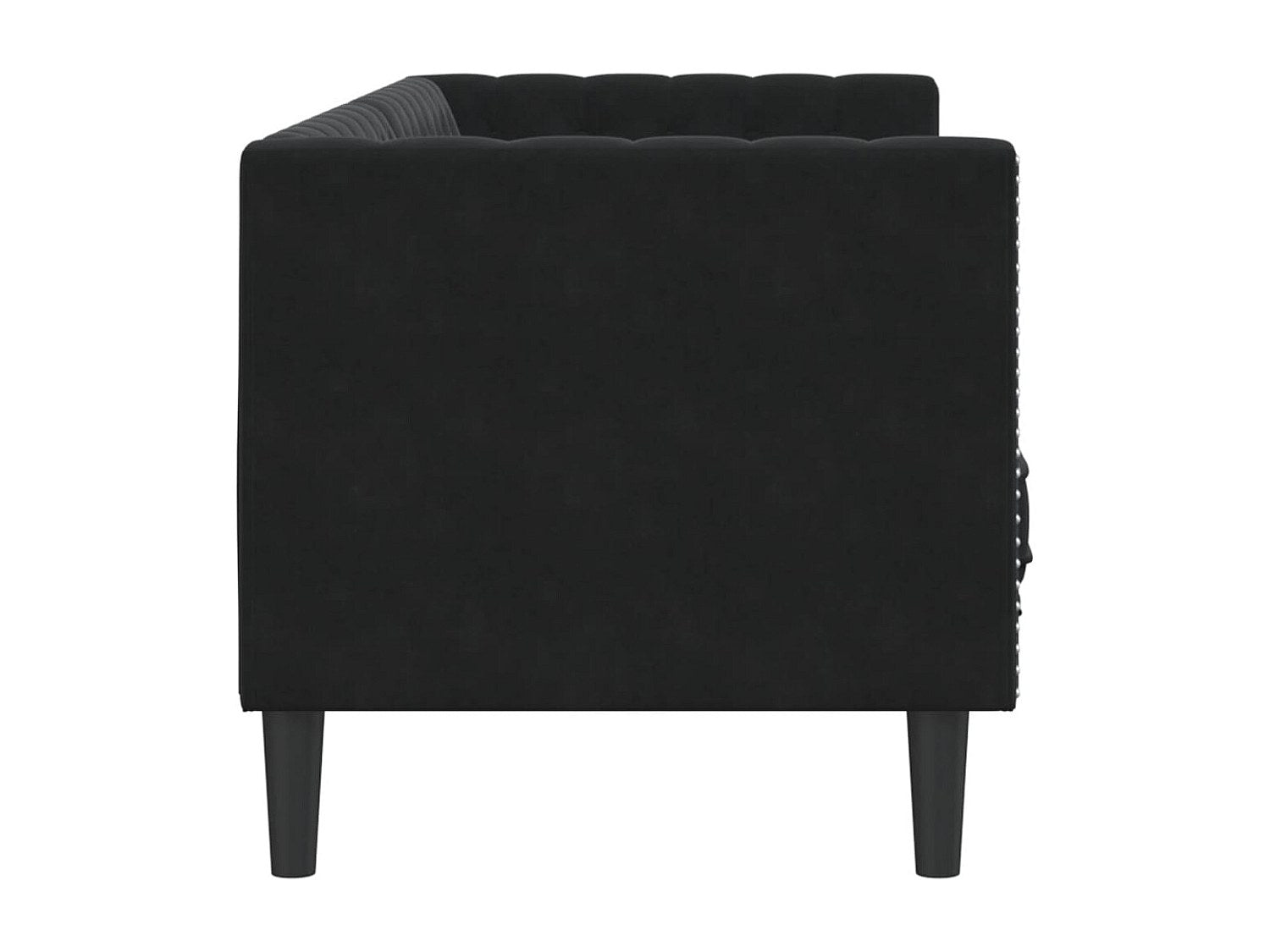 Canapé Chesterfield droit 3 places noir velours