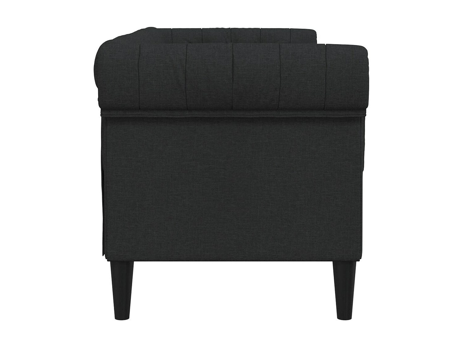 Canapé Chesterfield droit 2 places noir tissu