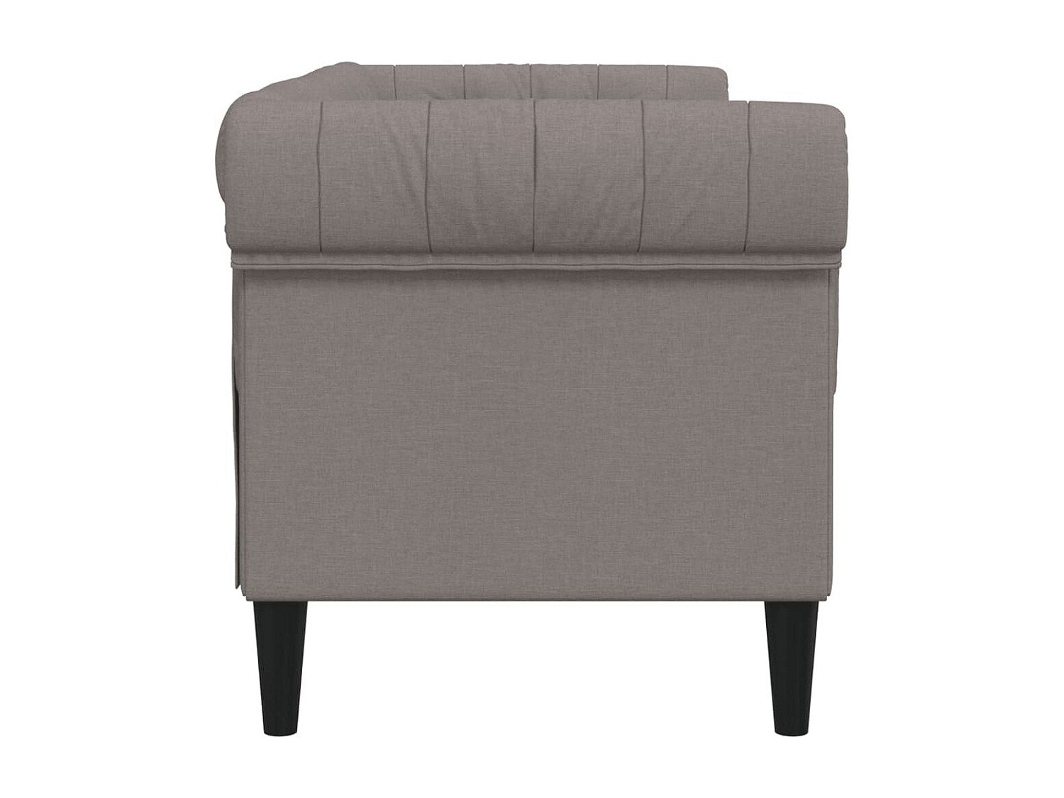 Canapé Chesterfield droit 2 places taupe tissu
