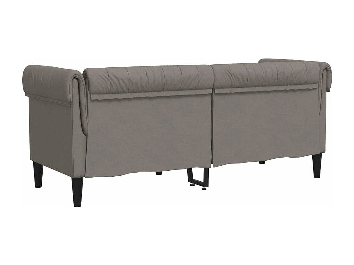 Canapé Chesterfield droit 2 places taupe tissu