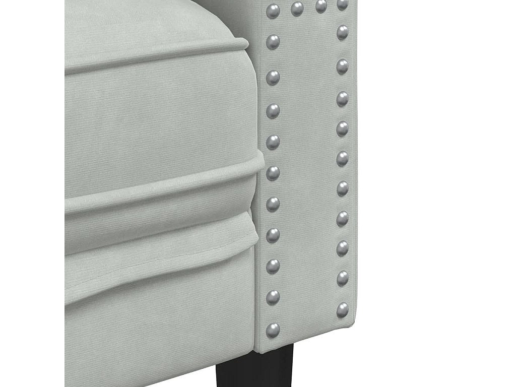 Canapé Chesterfield droit 2 places gris velours