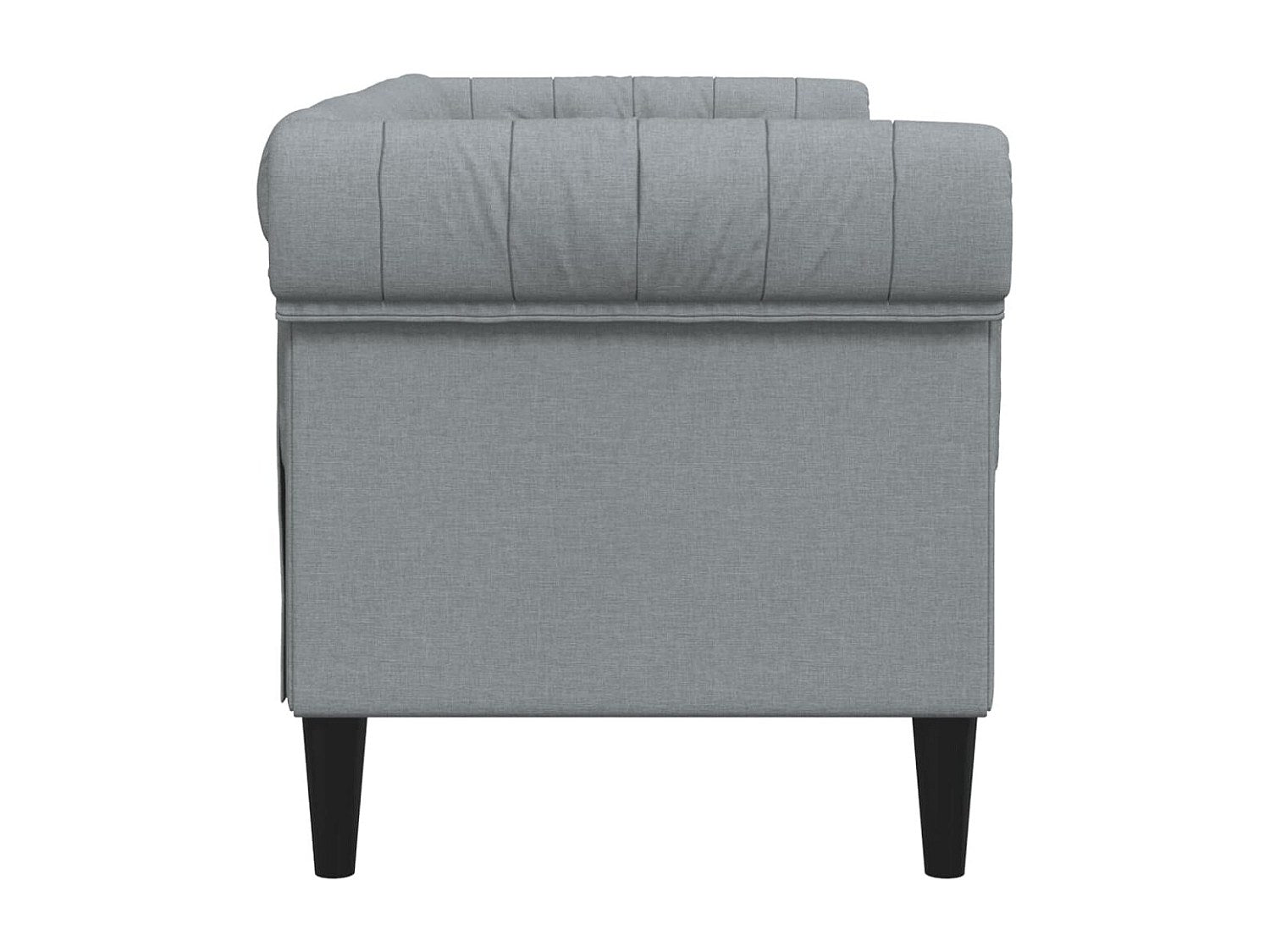 Canapé Chesterfield droit 2 places gris tissu