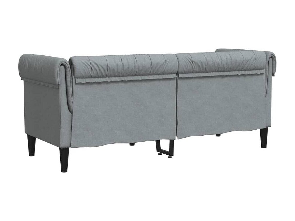 Canapé Chesterfield droit 2 places gris tissu