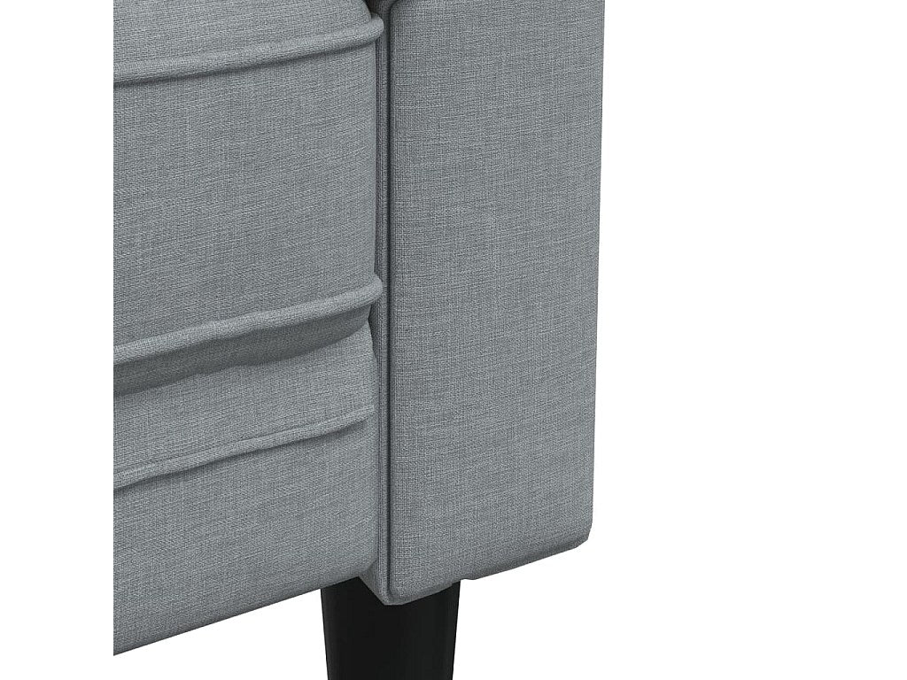 Canapé Chesterfield droit 2 places gris tissu