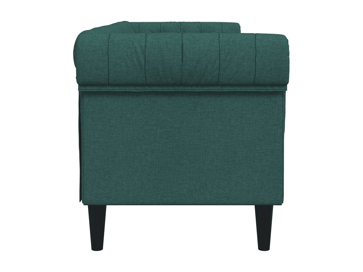 Canapé Chesterfield droit 3 places vert tissu