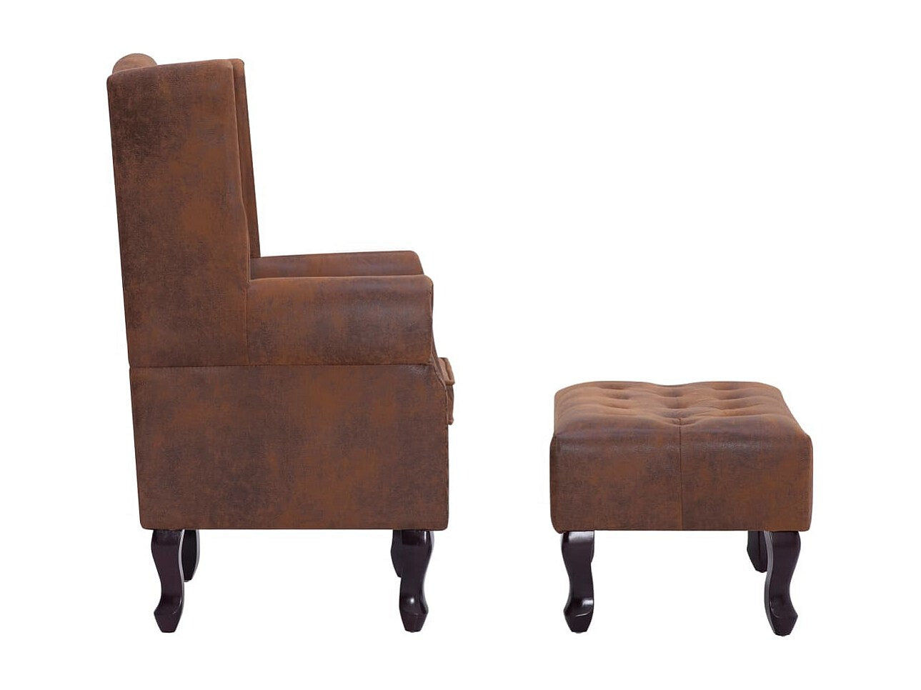 Fauteuil Chesterfield marron simili cuir
