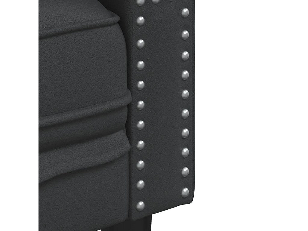 Fauteuil Chesterfield noir simili cuir