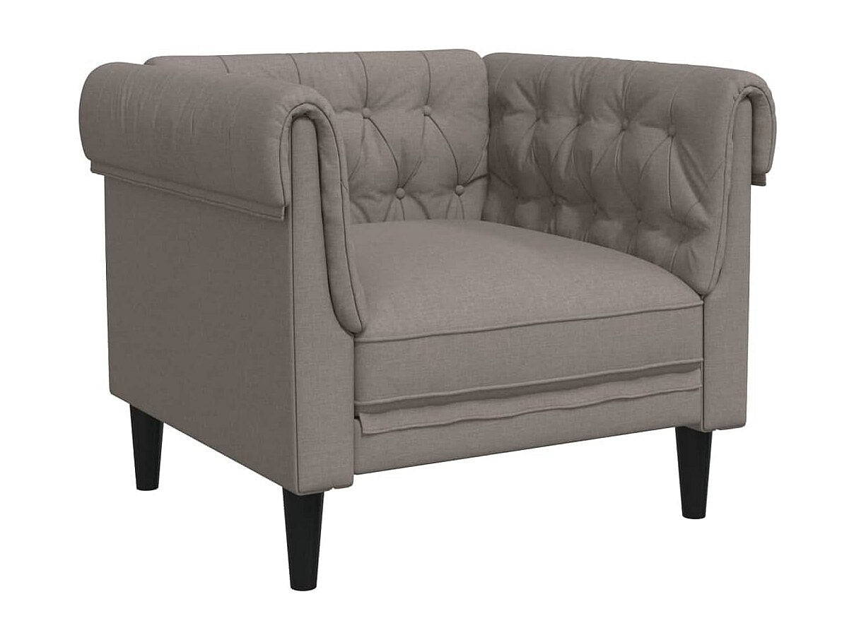 Fauteuil Chesterfield taupe tissu