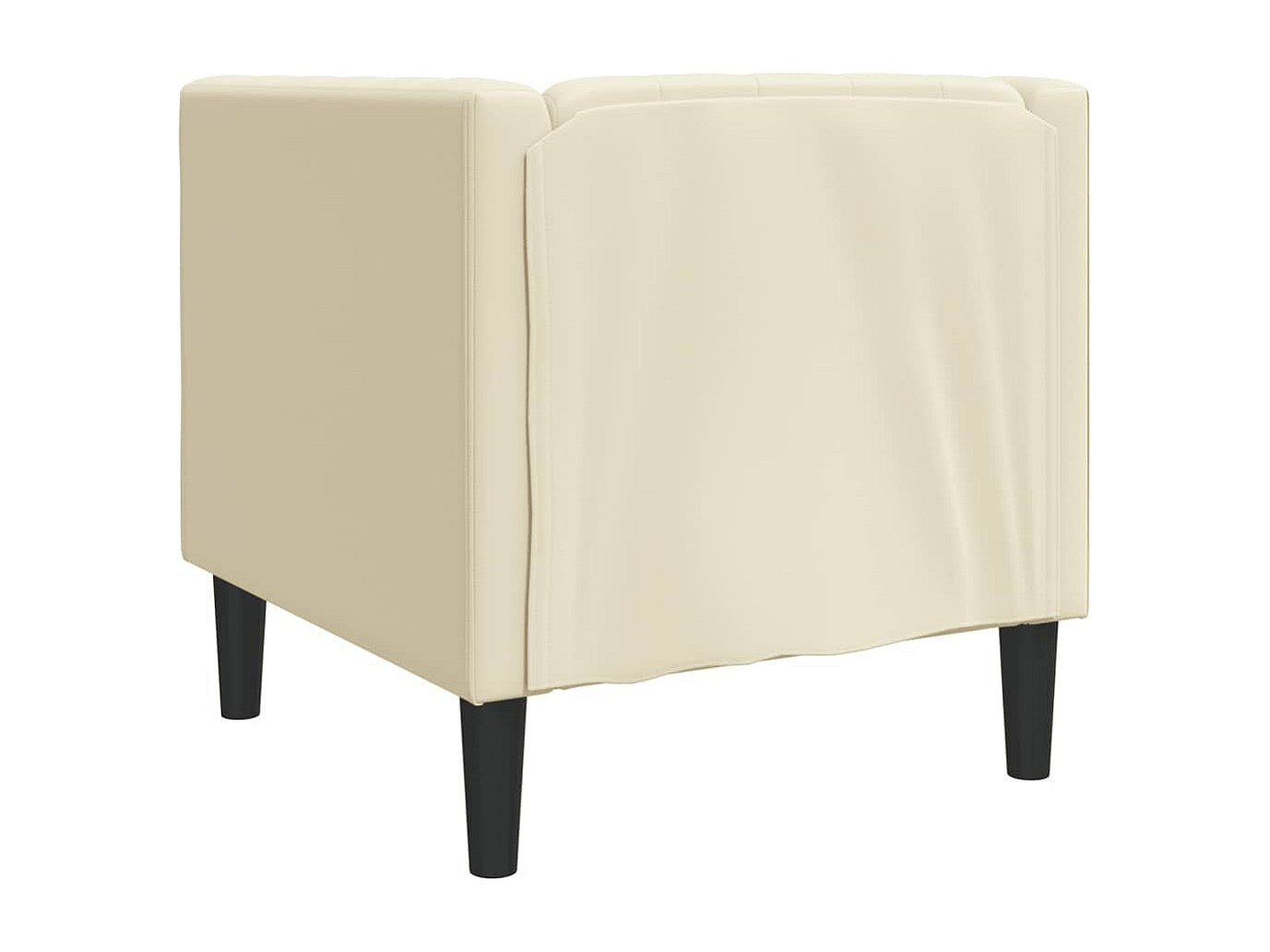 Fauteuil Chesterfield beige simili cuir