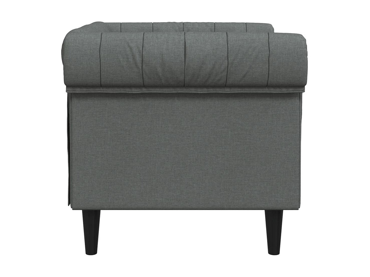 Fauteuil Chesterfield gris tissu
