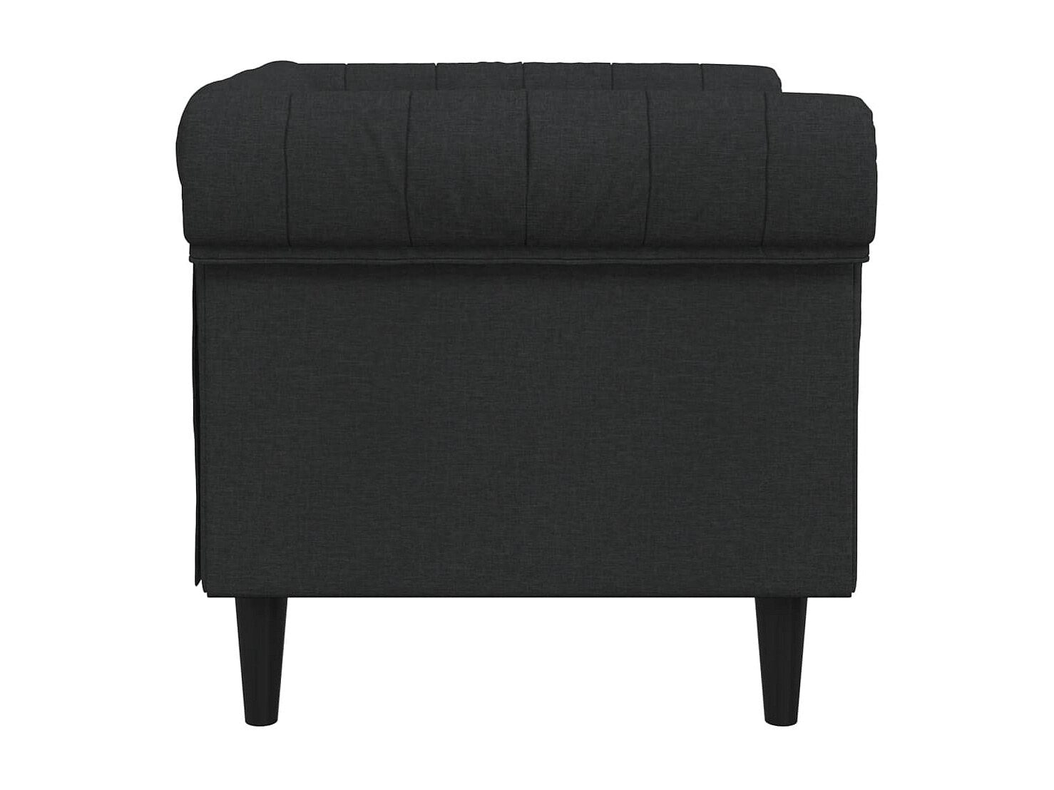 Fauteuil Chesterfield noir tissu