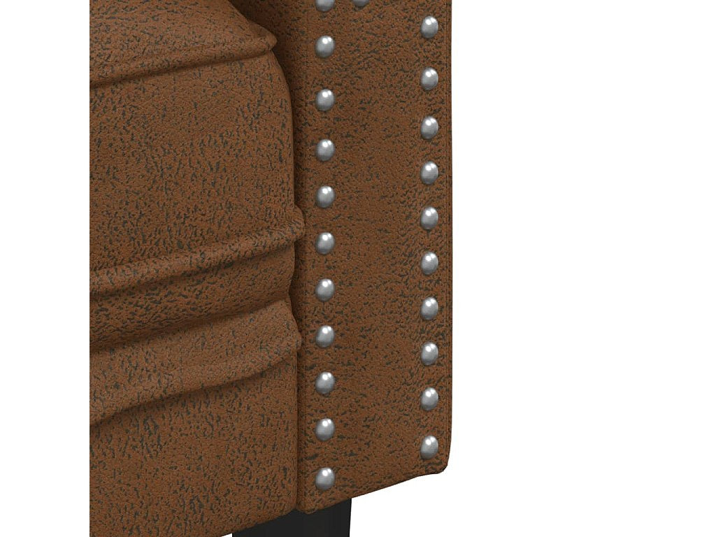 Fauteuil Chesterfield marron simili cuir