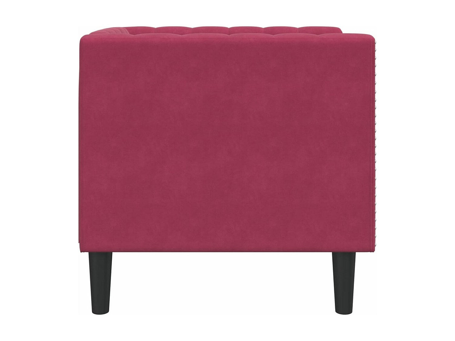 Fauteuil Chesterfield rouge velours