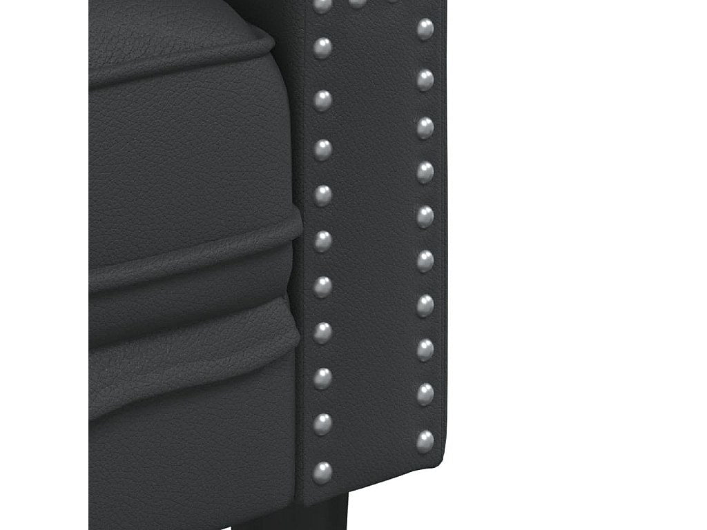 Canapé Chesterfield droit 3 places noir simili cuir