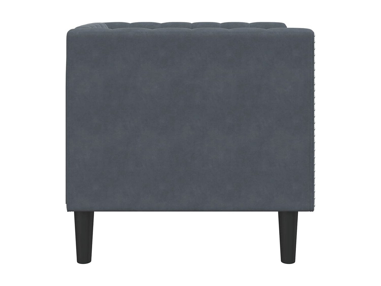 Fauteuil Chesterfield gris velours
