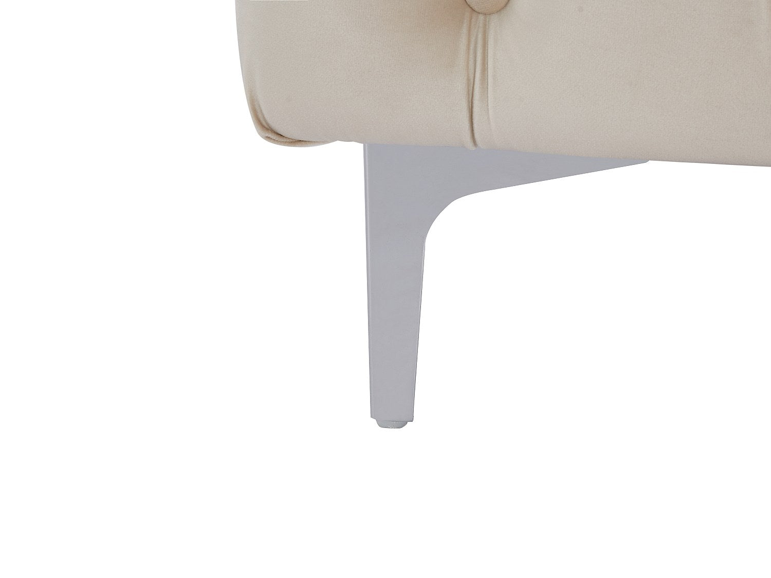 Canapé Chesterfield droit 3 places beige velours - Edwina