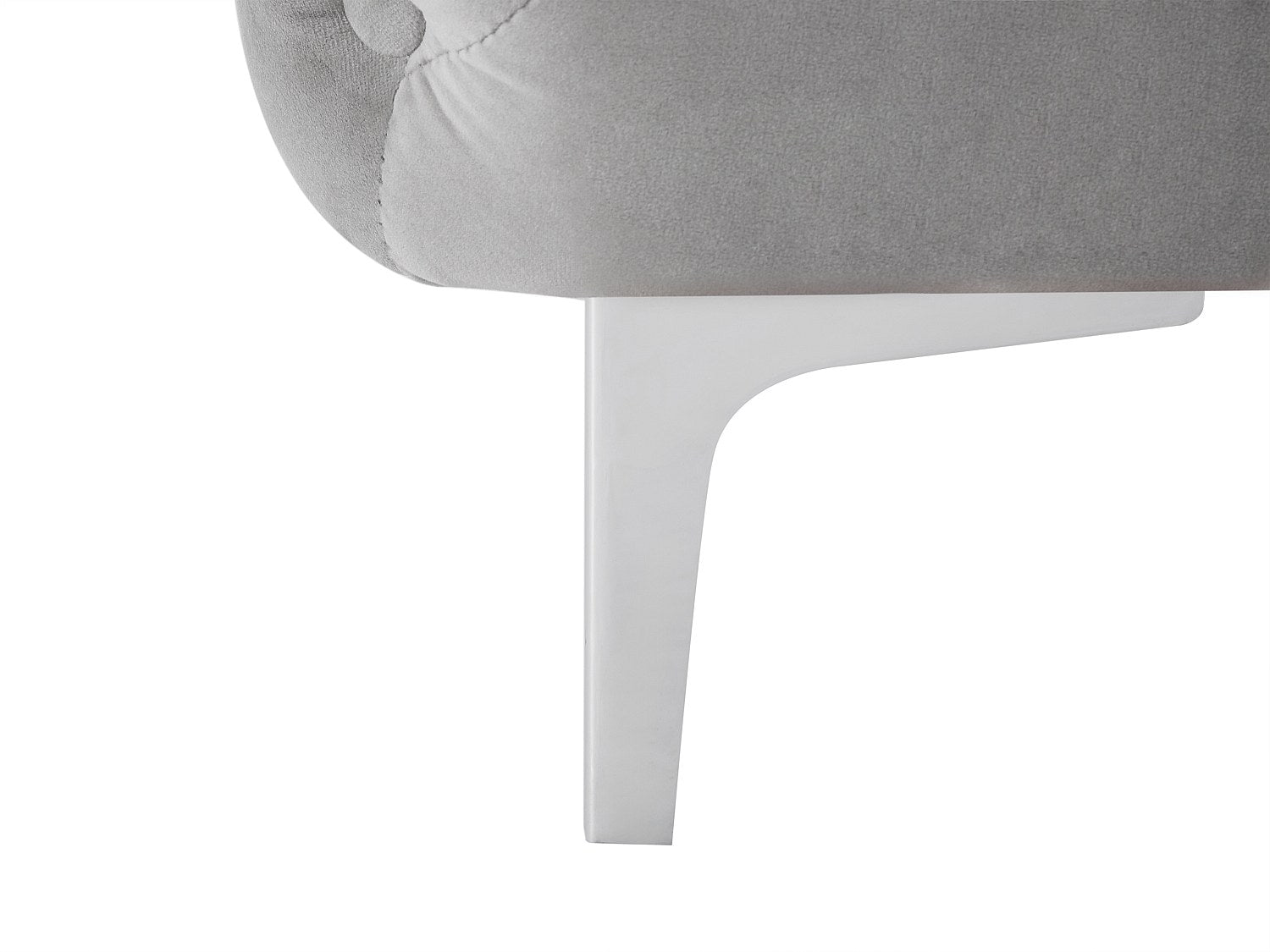 Canapé Chesterfield droit 2 places gris velours - Edwina