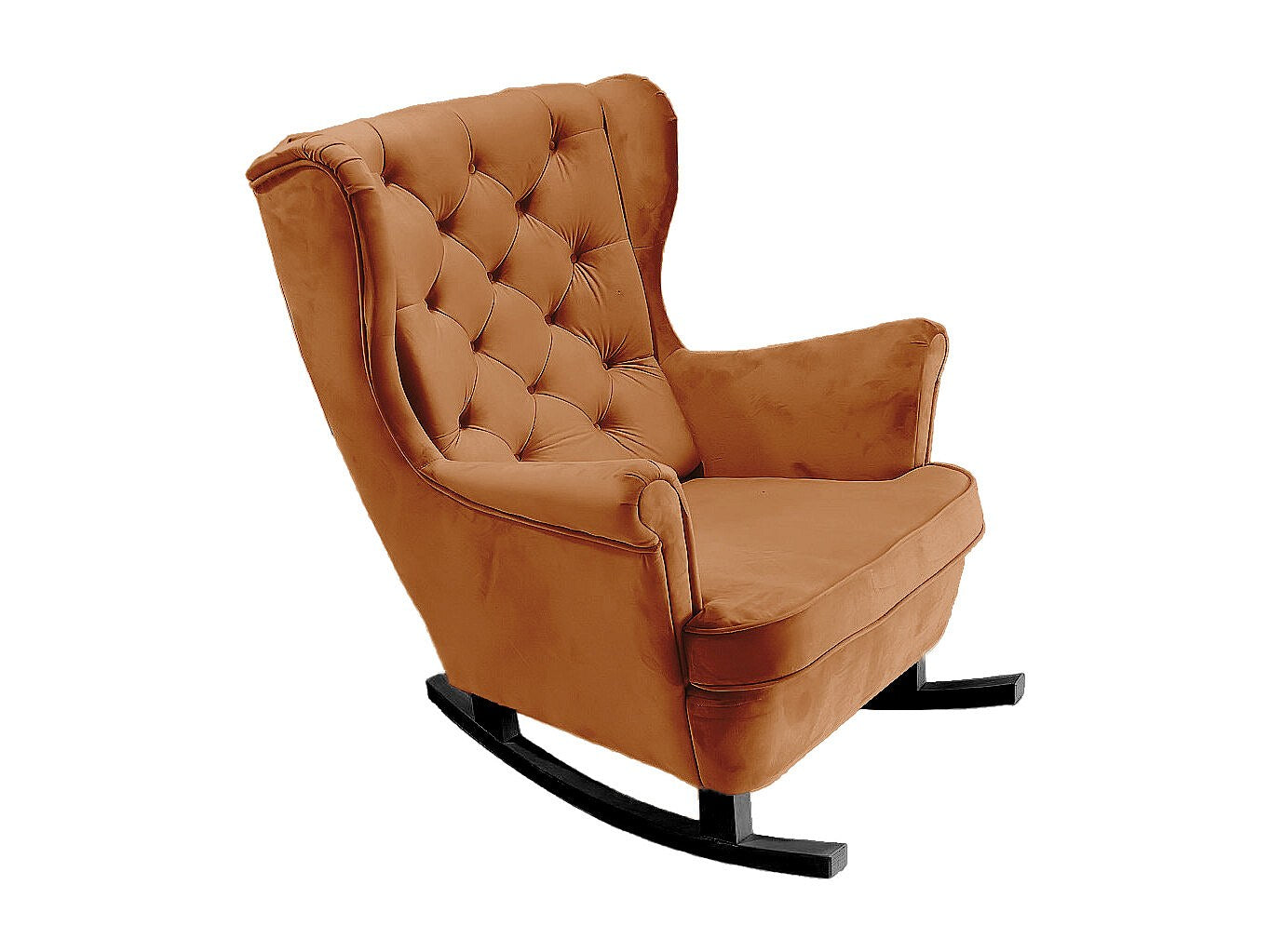 Fauteuil Chesterfield orange tissu