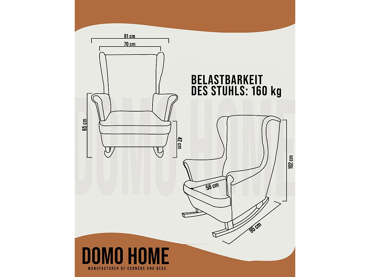 Fauteuil Chesterfield orange tissu