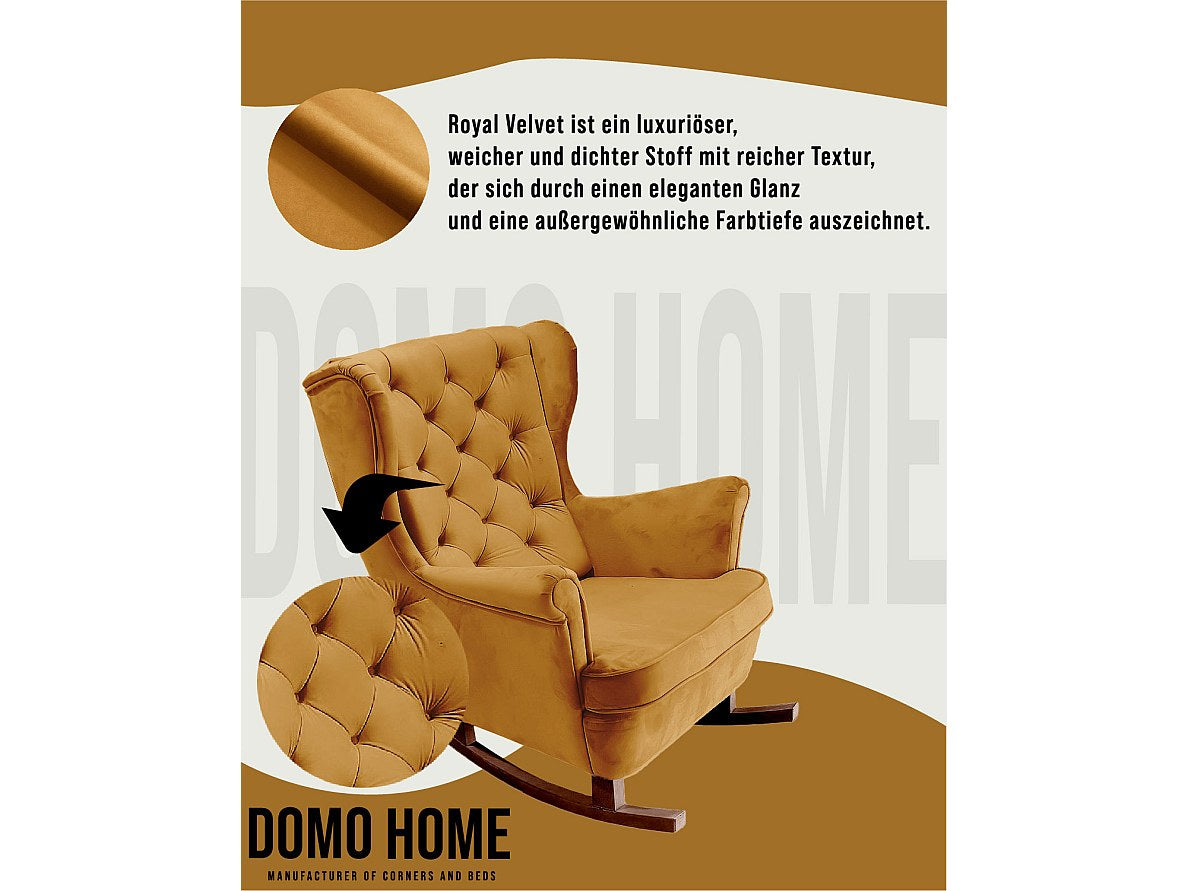 Fauteuil Chesterfield vert tissu