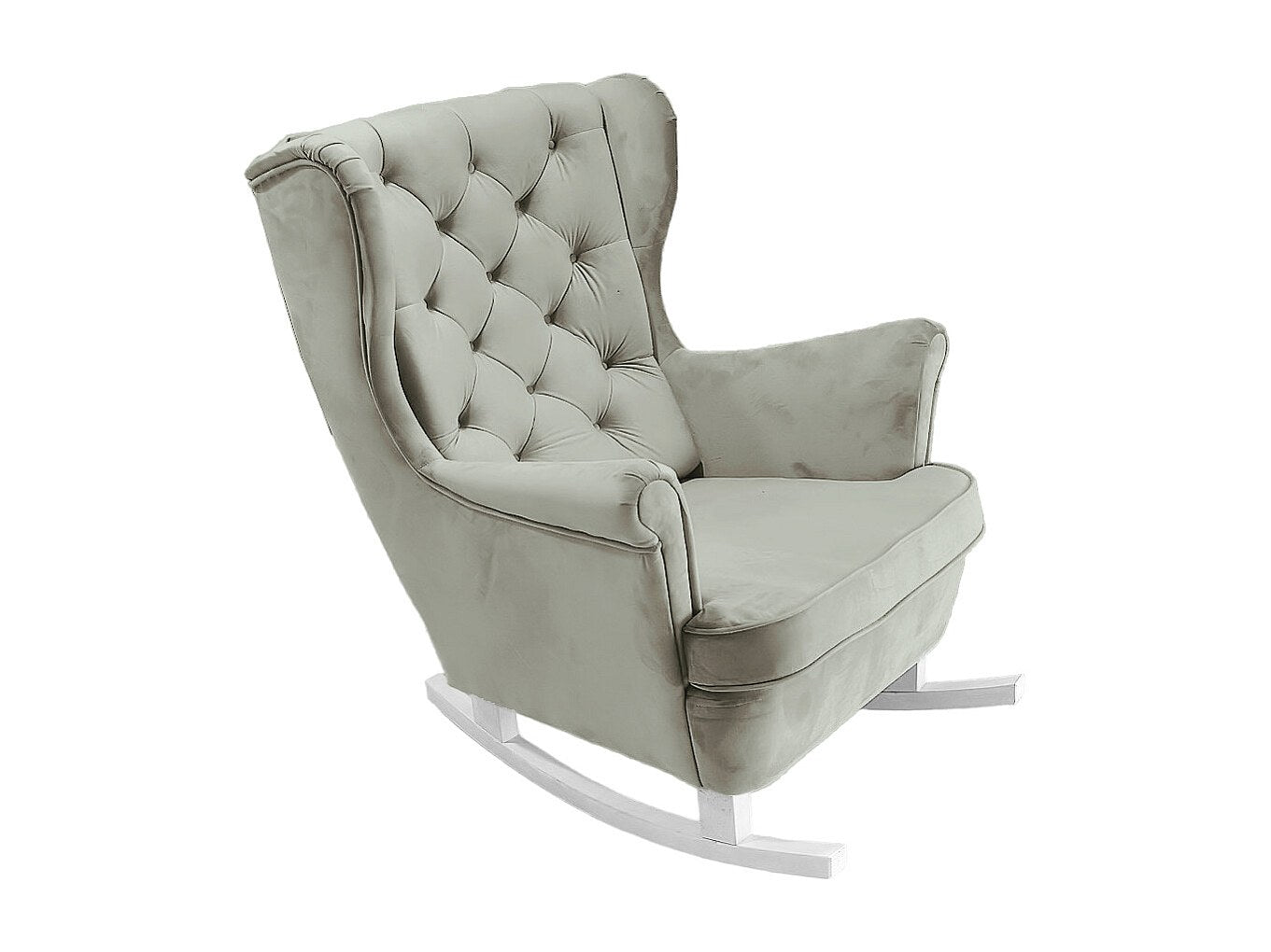 Fauteuil Chesterfield gris tissu