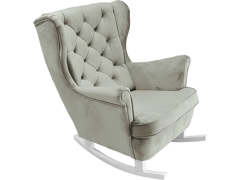 Fauteuil Chesterfield gris tissu