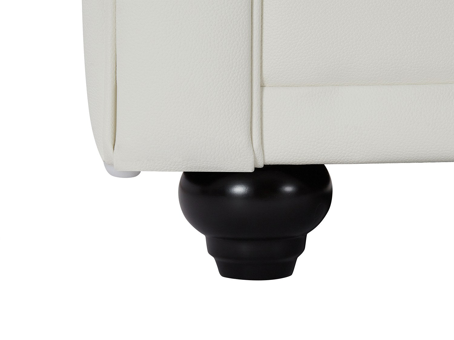 Canapé Chesterfield droit 2 places blanc cuir