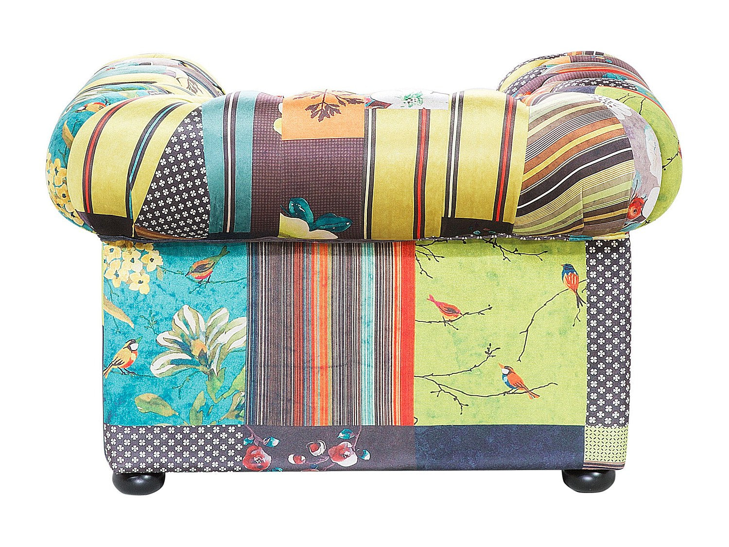 Fauteuil Chesterfield multicolore tissu