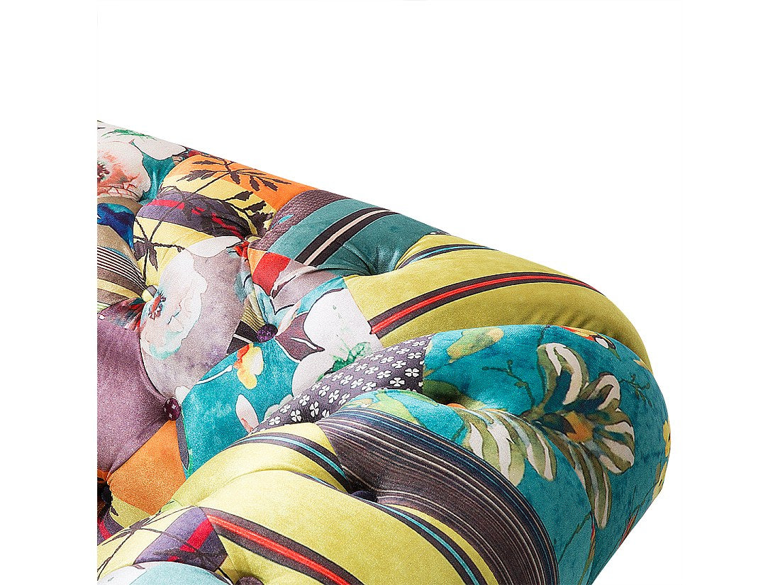 Fauteuil Chesterfield multicolore tissu