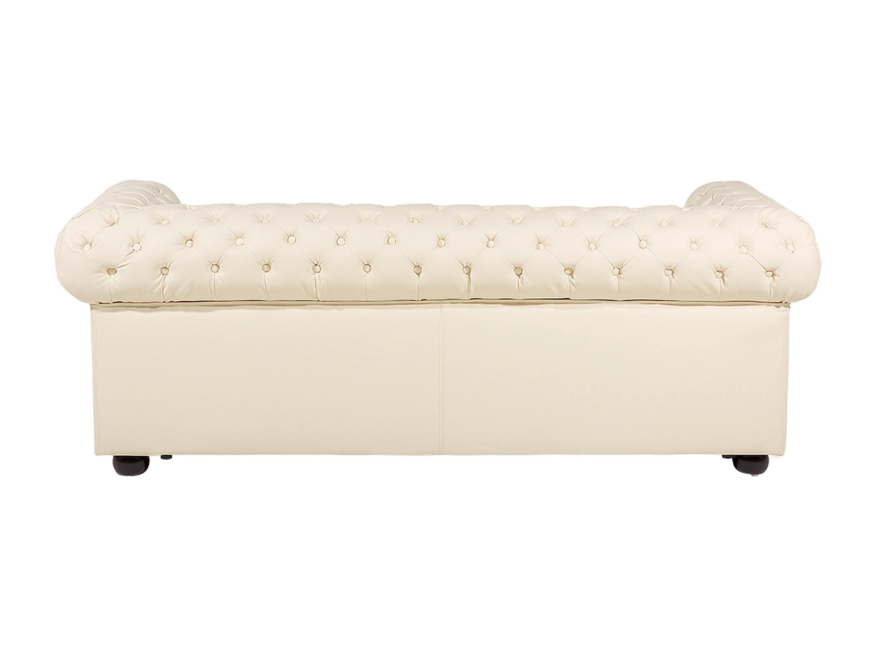 Canapé Chesterfield 3 Places Simili Cuir Beige