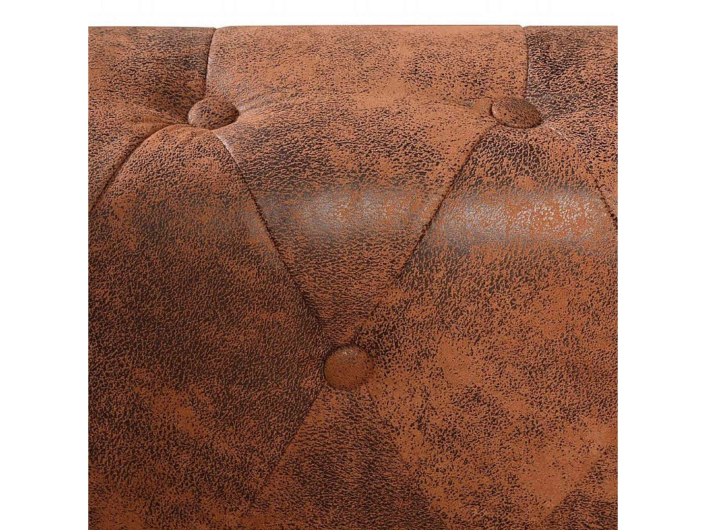 Canapé Chesterfield angle 6 places marron simili cuir