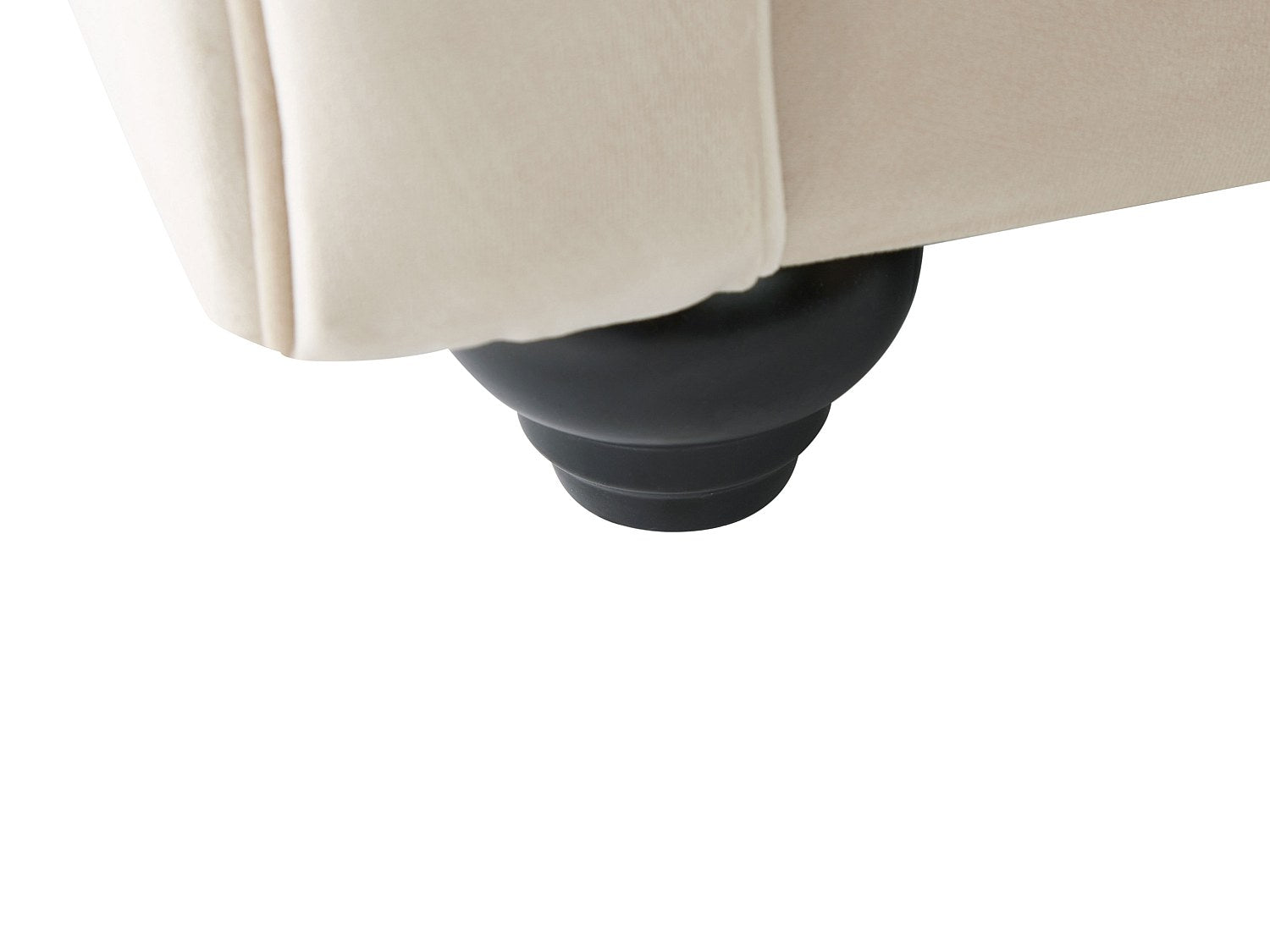 Canapé Chesterfield angle beige velours - Toledo