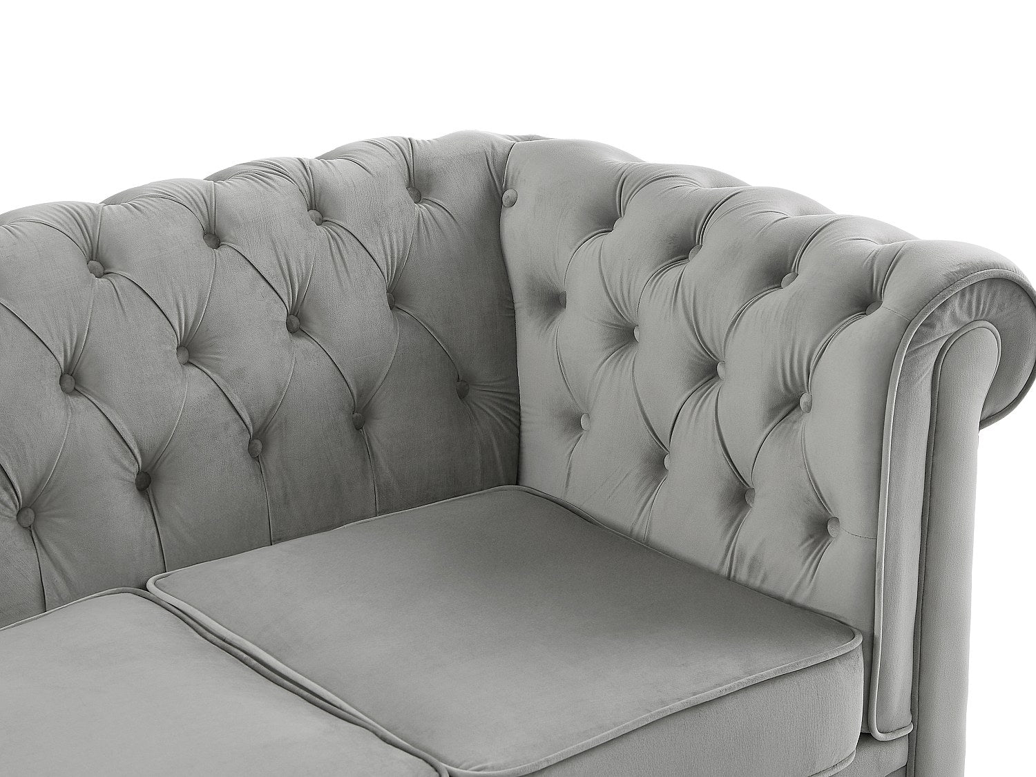 Canapé Chesterfield convertible 3 places gris velours