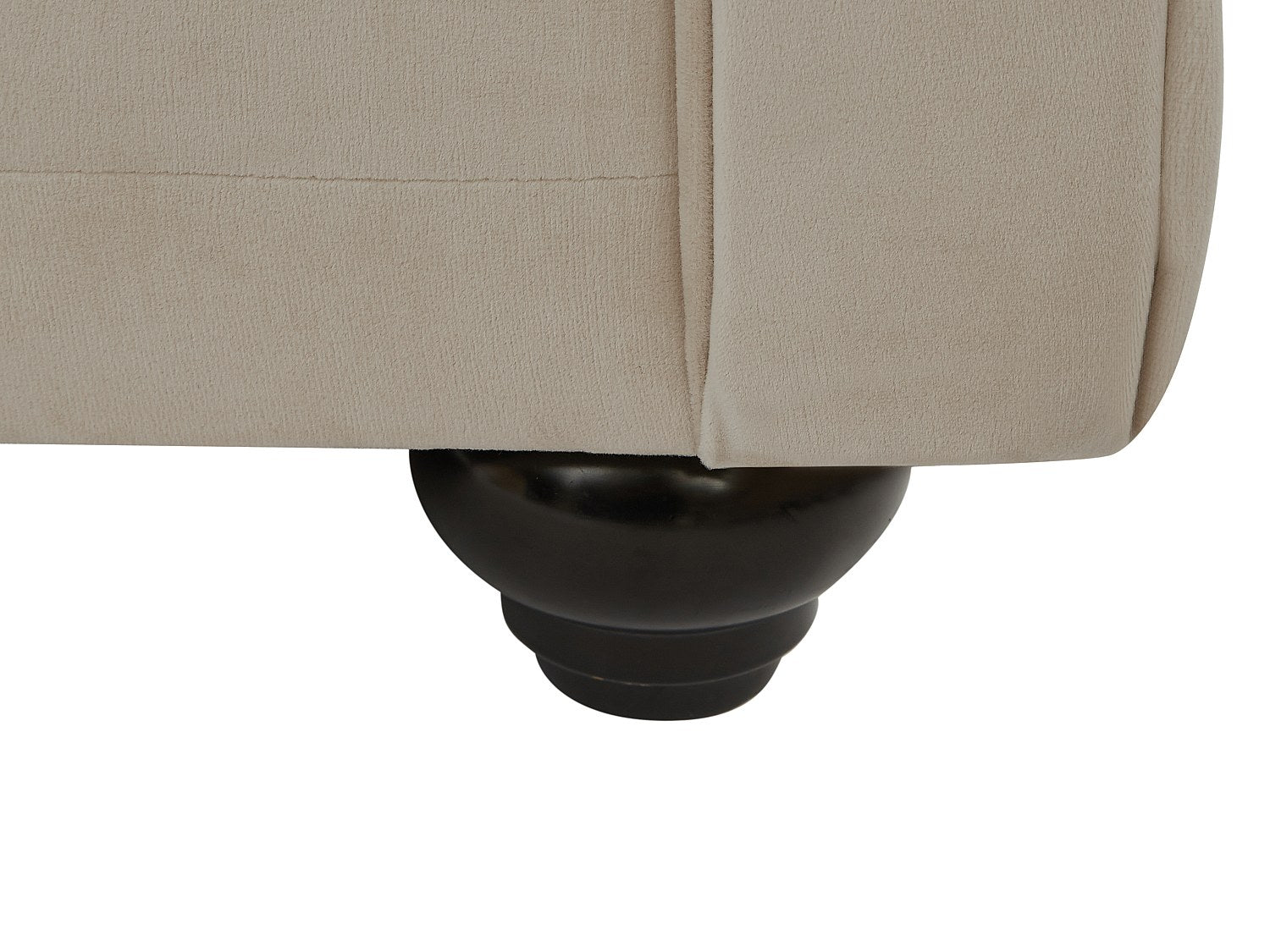 Canapé Chesterfield droit 2 places beige velours