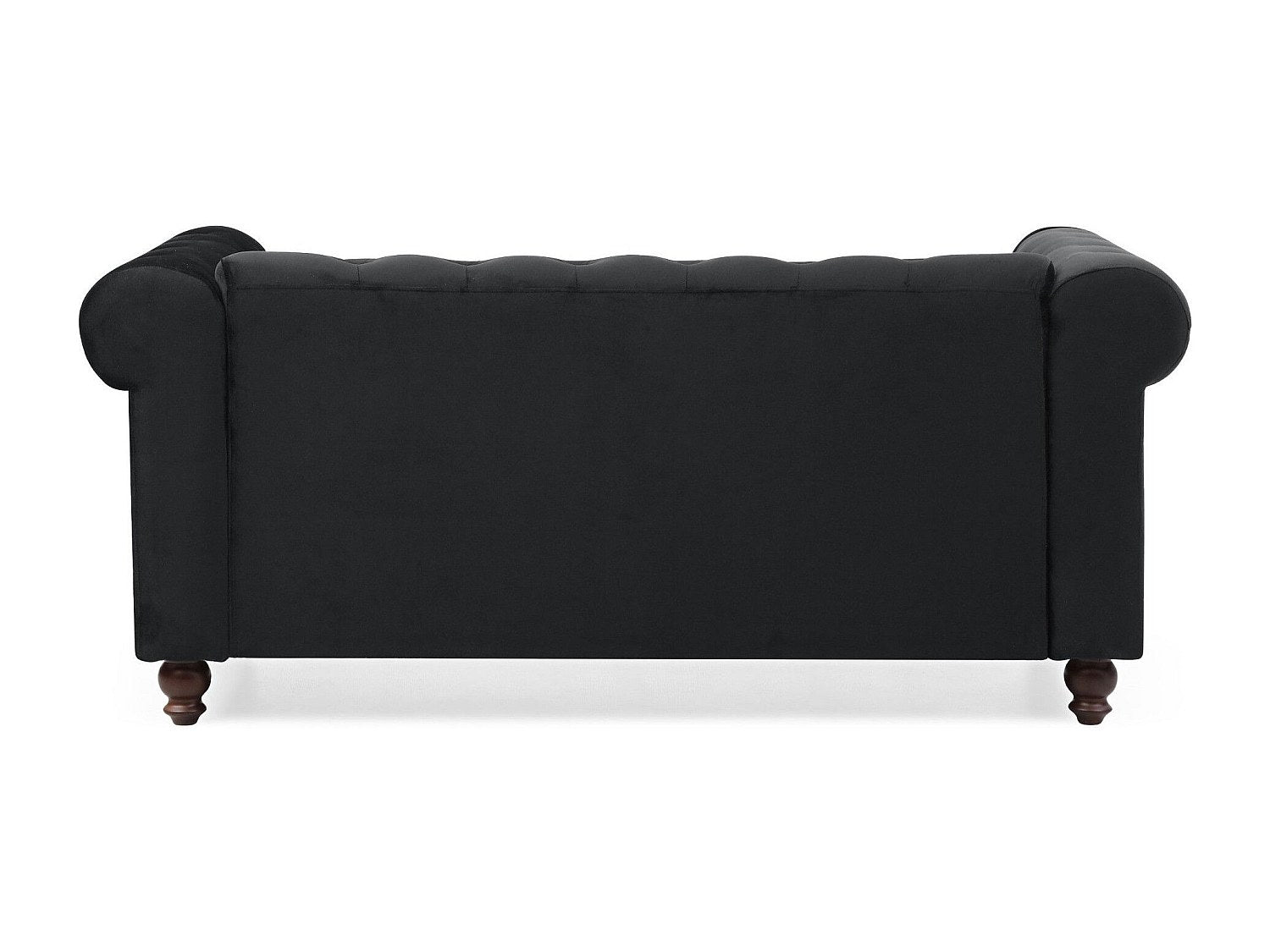 Canapé Chesterfield droit 2 places noir velours