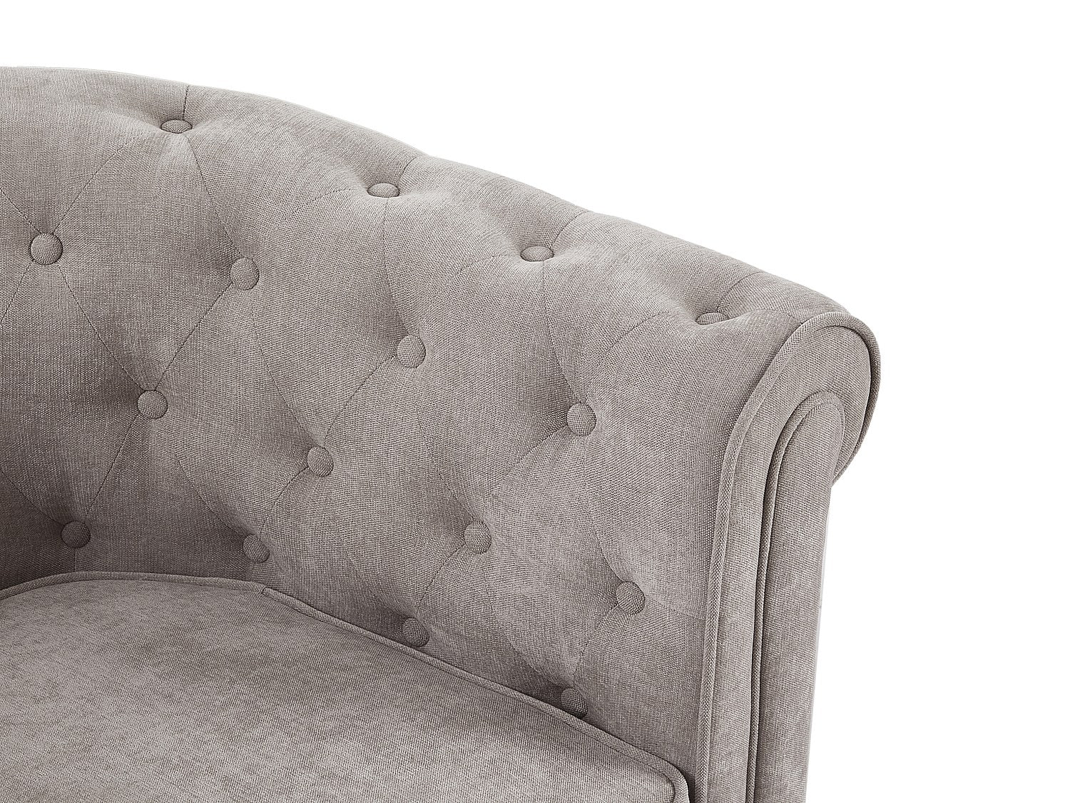 Fauteuil Chesterfield gris tissu