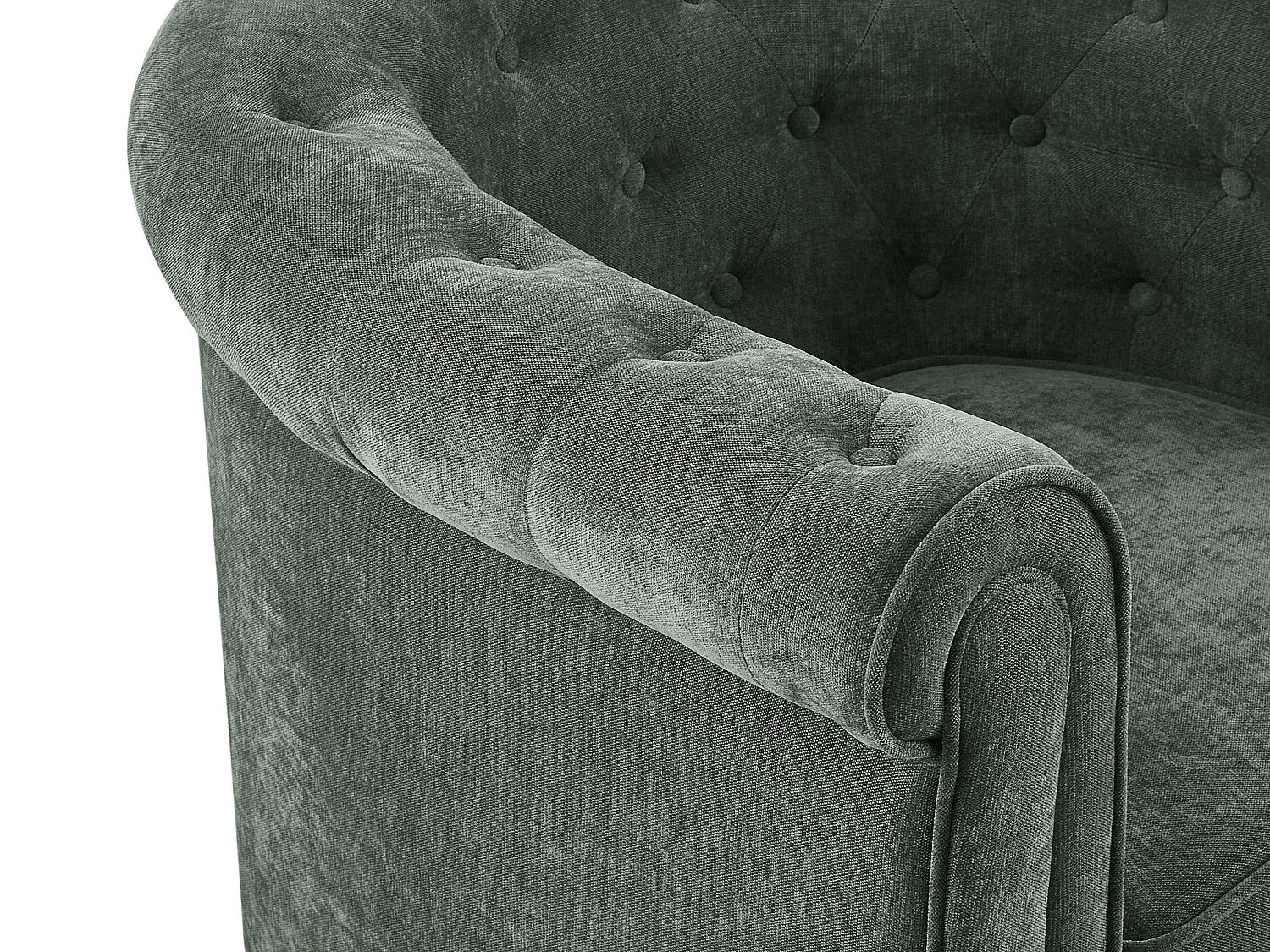 Lot de 2 fauteuils Chesterfield vert tissu